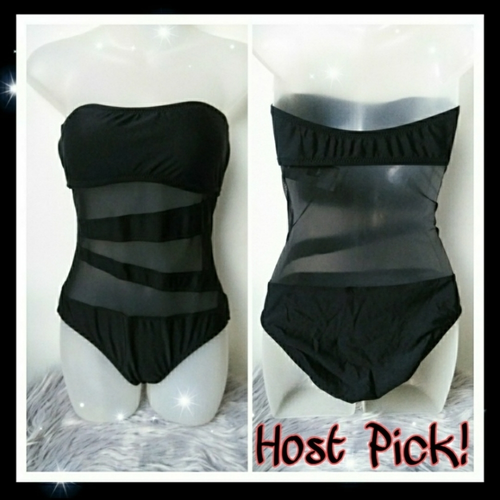 HP black one piece swimsuit sz M
